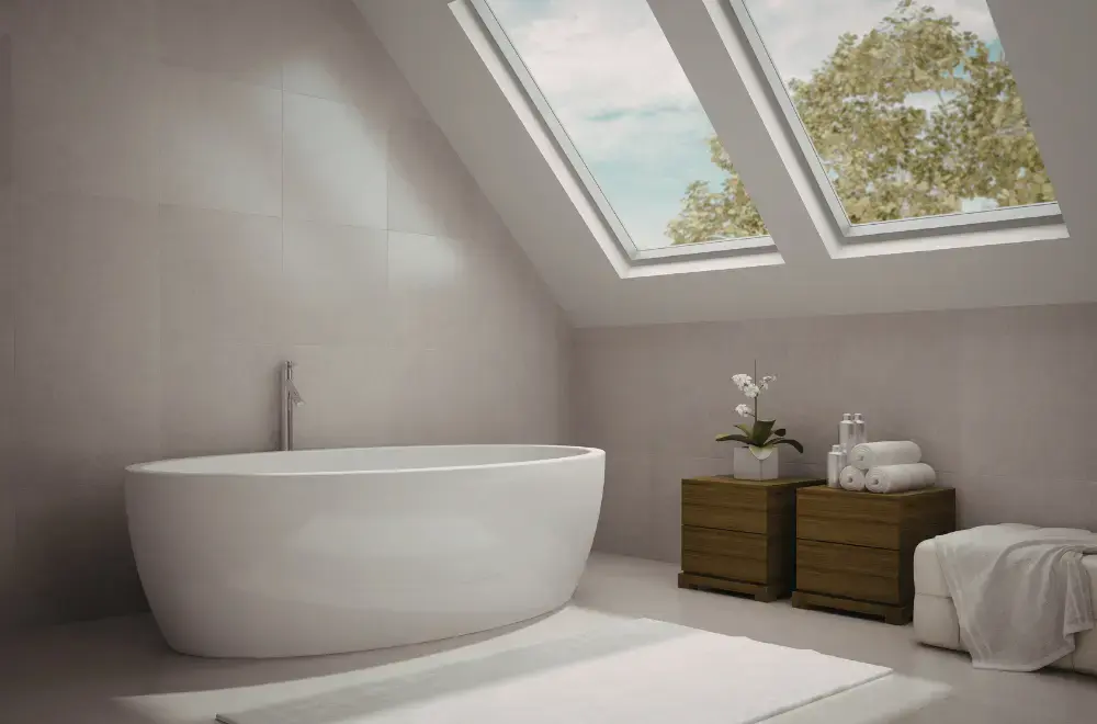 aranżacja łazienki na poddaszu z wanna