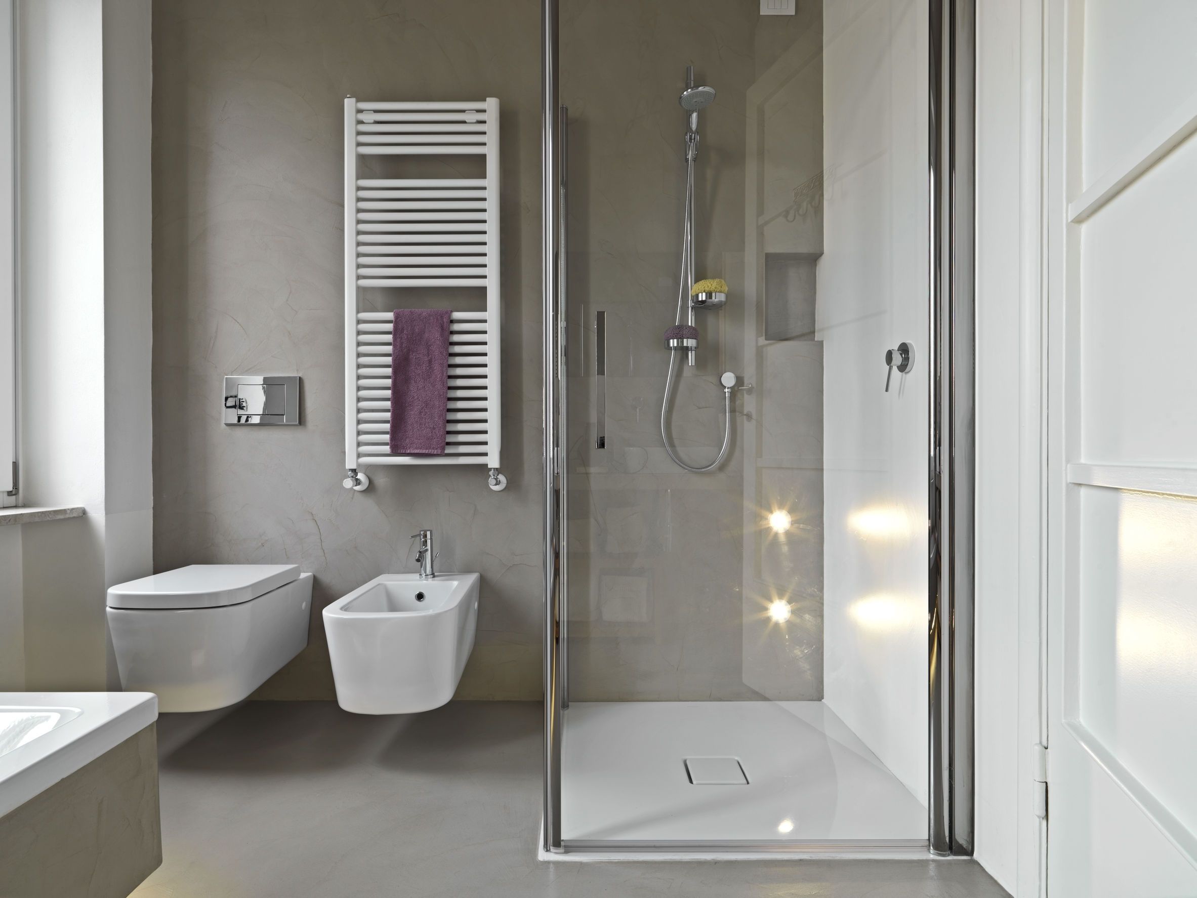 30779321 - view of saanitayware and shower cubile in a modern bahtroom