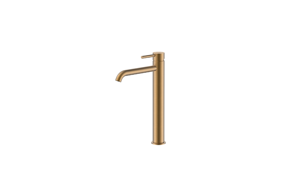 BATERIA UMYWALKOWA ALLORA STOJĄCA WYSOKA, BEZ KORKA SATIN COPPER