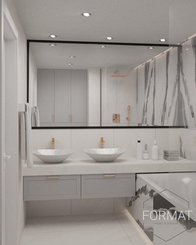 Łazienka w marmurze projektu Format Home&Design