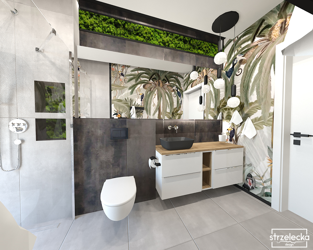 Egzotyka i minimalizm – oryginalna łazienka dla gości 