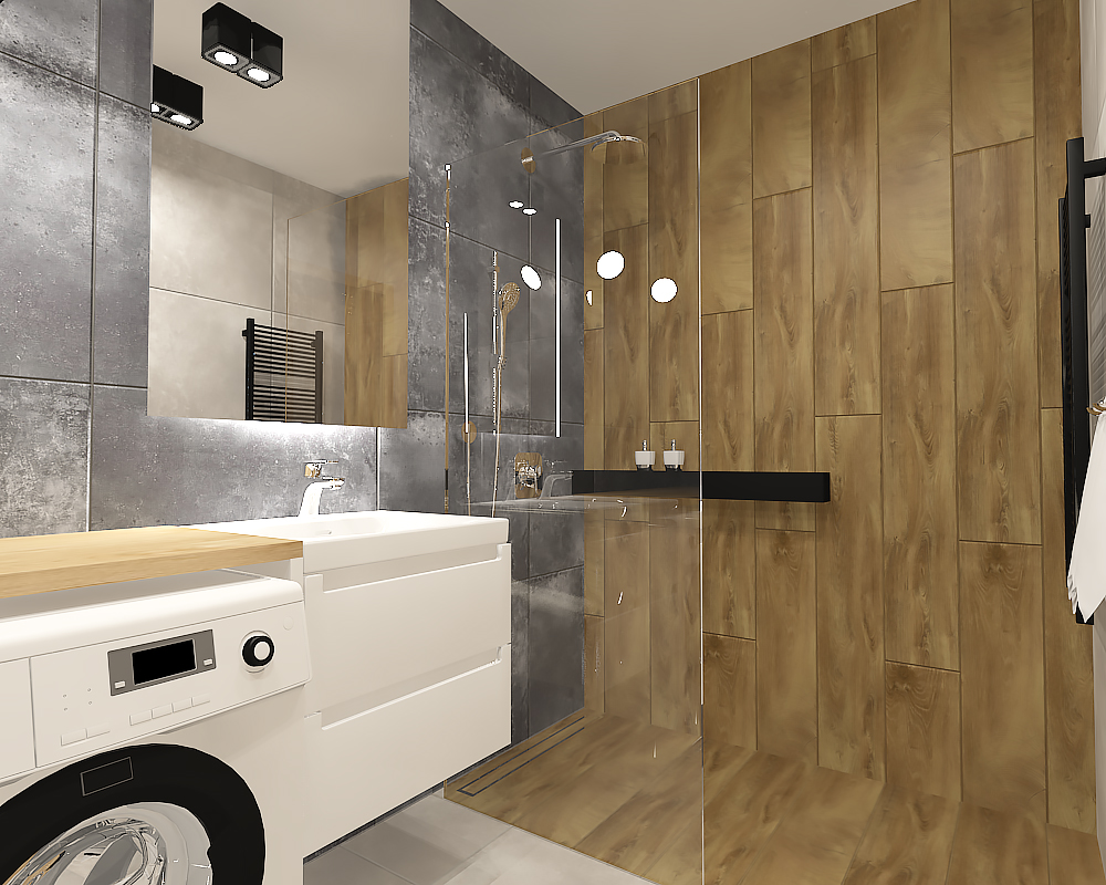 łazienka w drewnie - strzelecka design