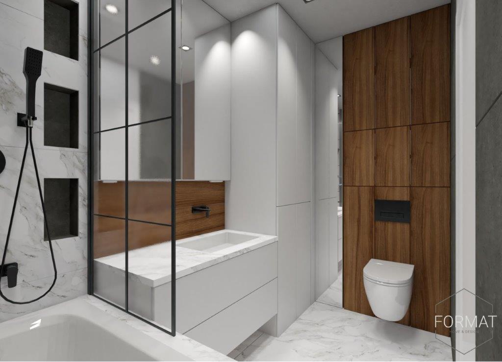 nowoczesna łazienka na małej przestrzeni
