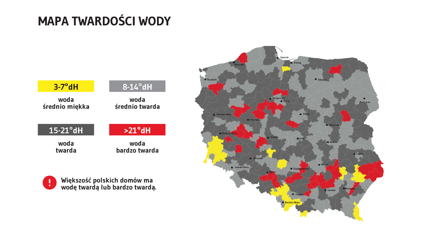 mapa twardości wody Polska