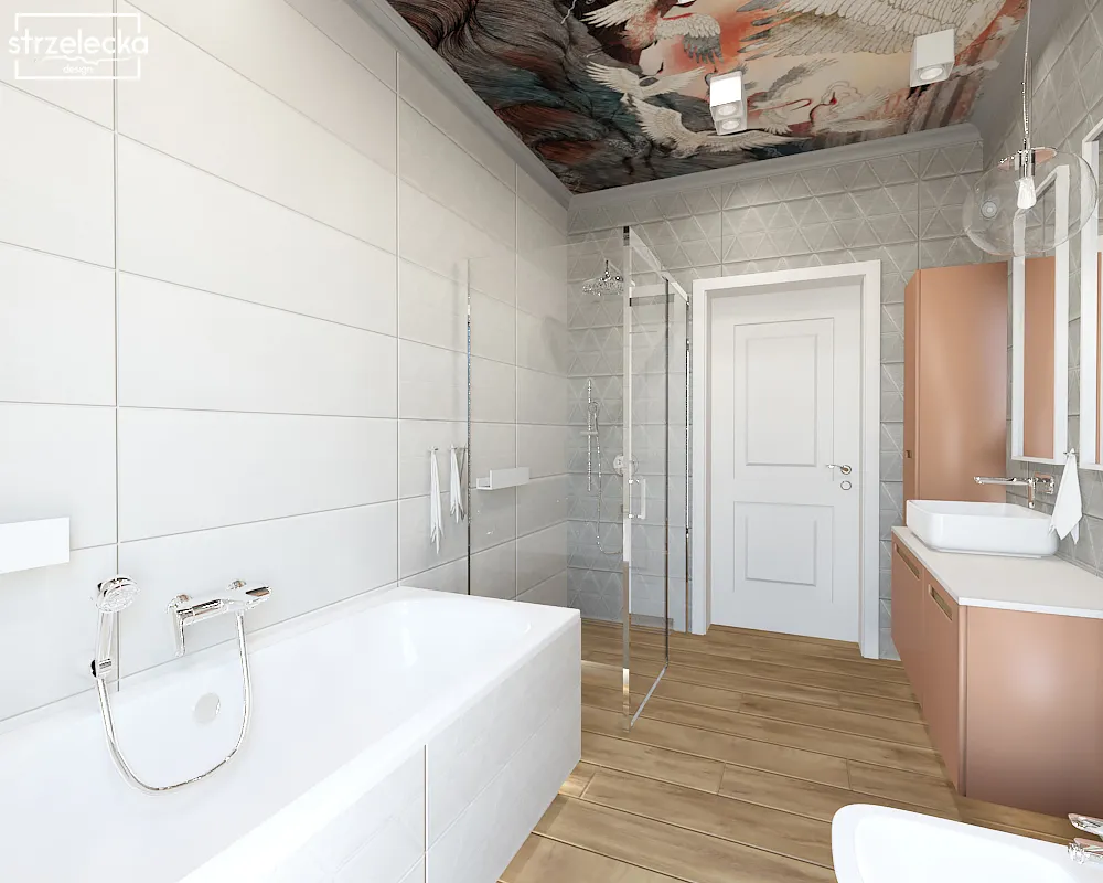 wanna i prysznic w łazience