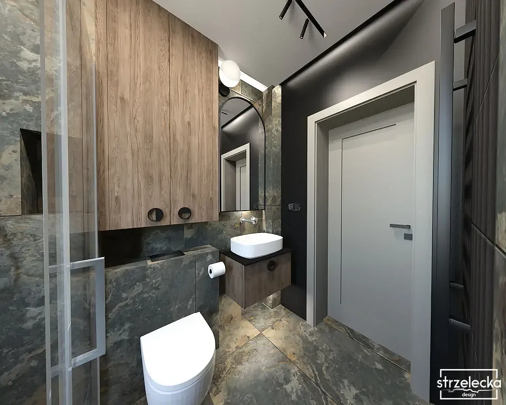 łazienka na parterze szara