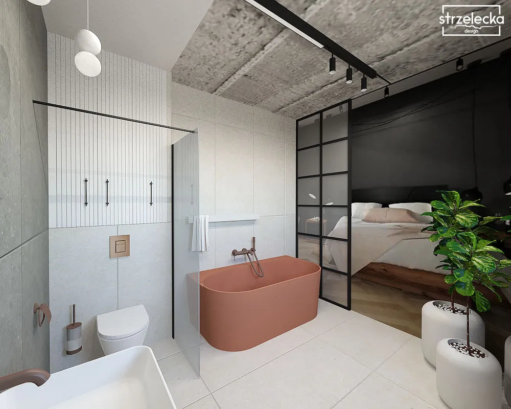 łazienka z sypialnią