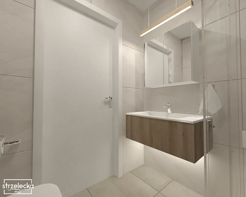 Mała łazienka w ciepłych brązach