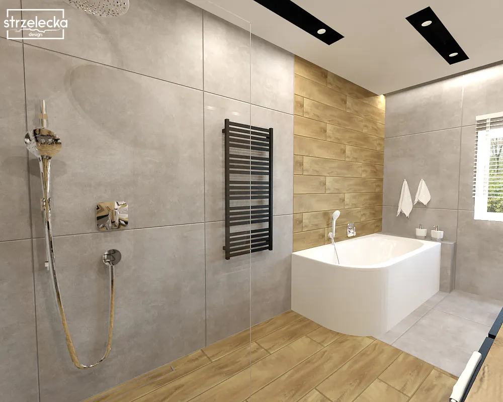 łazienka z kabiną i wanną