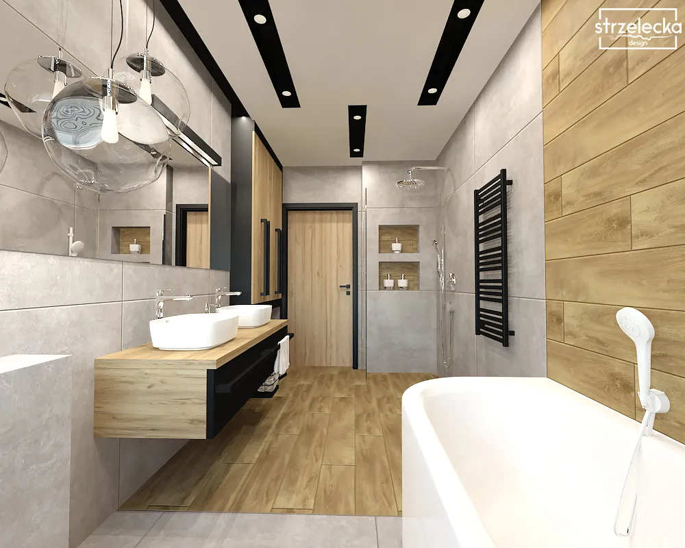 łazienka w drewnie