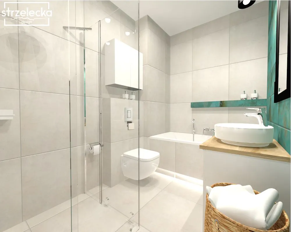 Miks miętowej świeżości i ponadczasowej bieli – eklektyczna łazienka