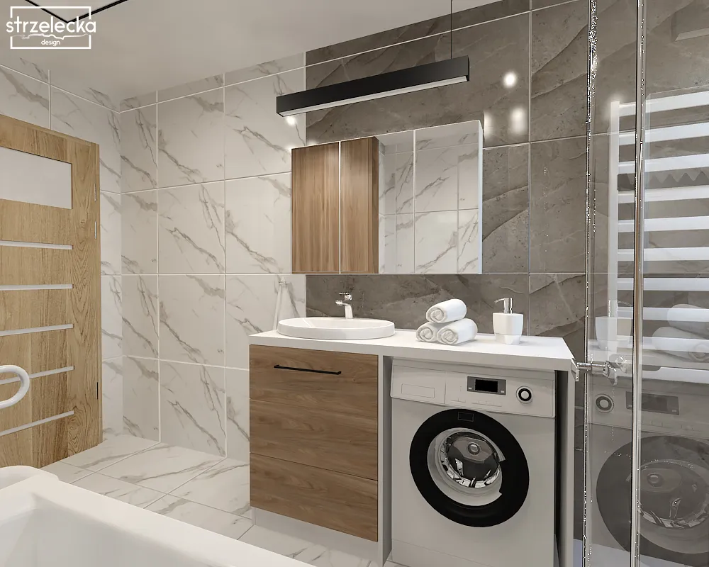 łazienka z pralką