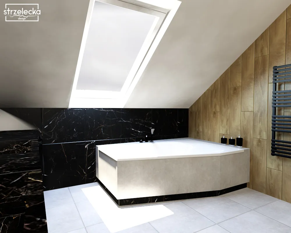 duża wanna w nowoczesnej łazience