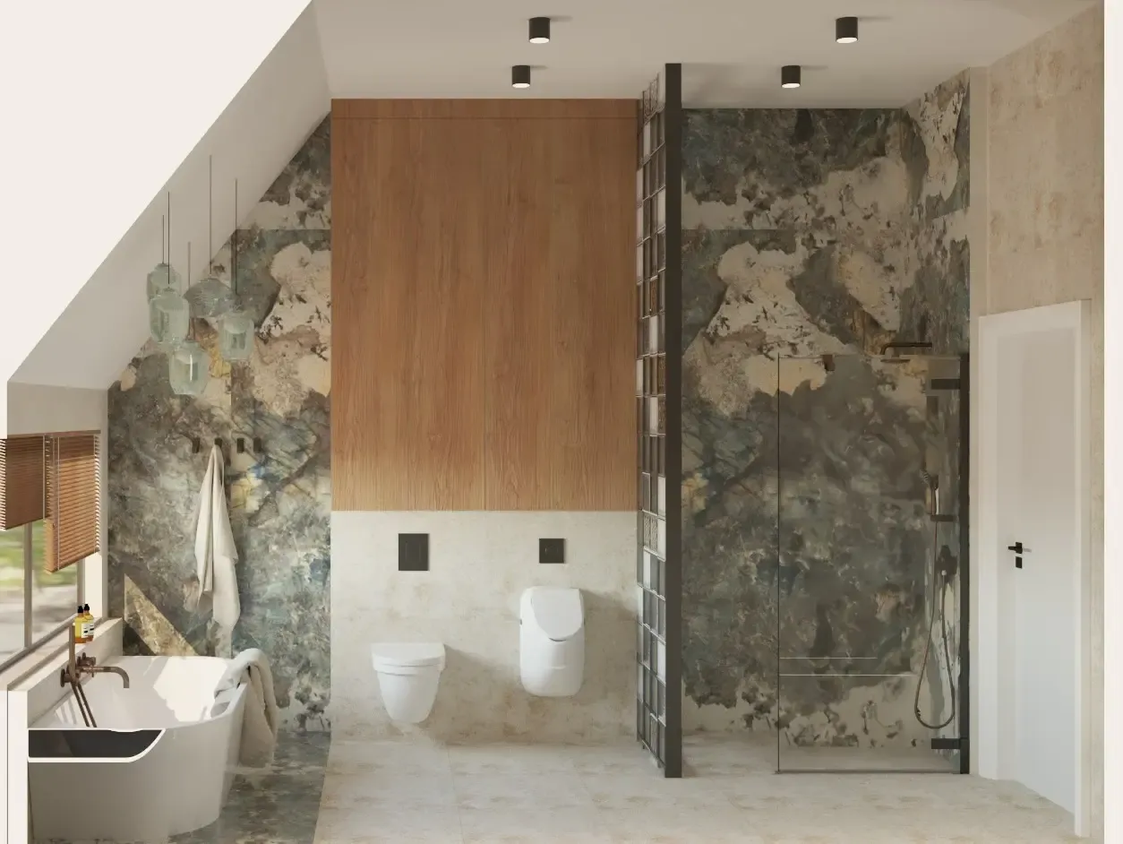 pisuar i wc w domowej lazience