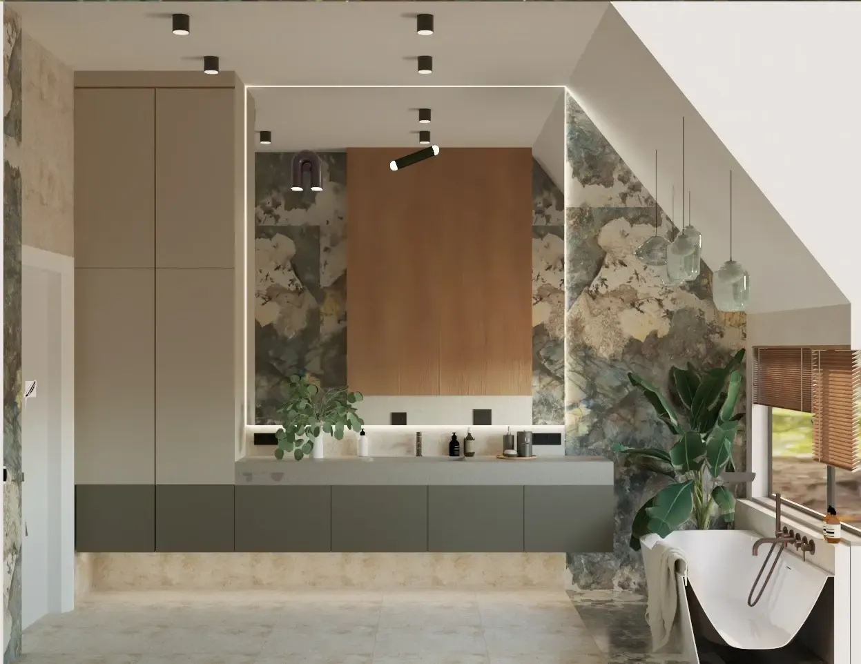 przestronna łazienka domowa