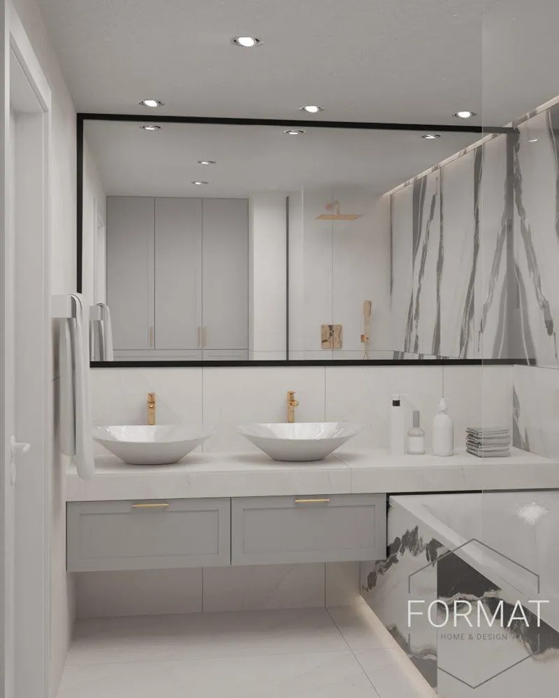 Łazienka w marmurze projektu Format Home&Design