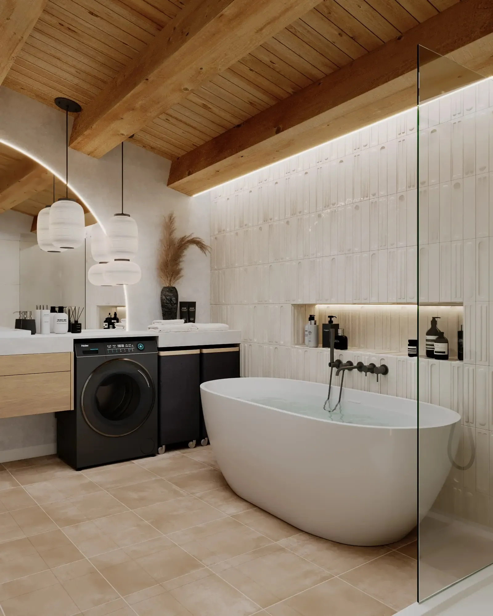 nowoczesna łazienka w jasnych kolorach