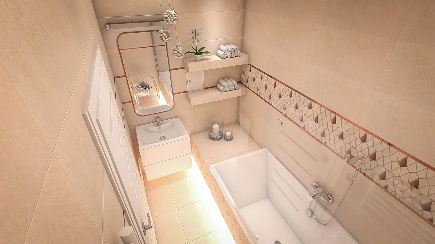 Wąska łazienka – przytulna i funkcjonalna 