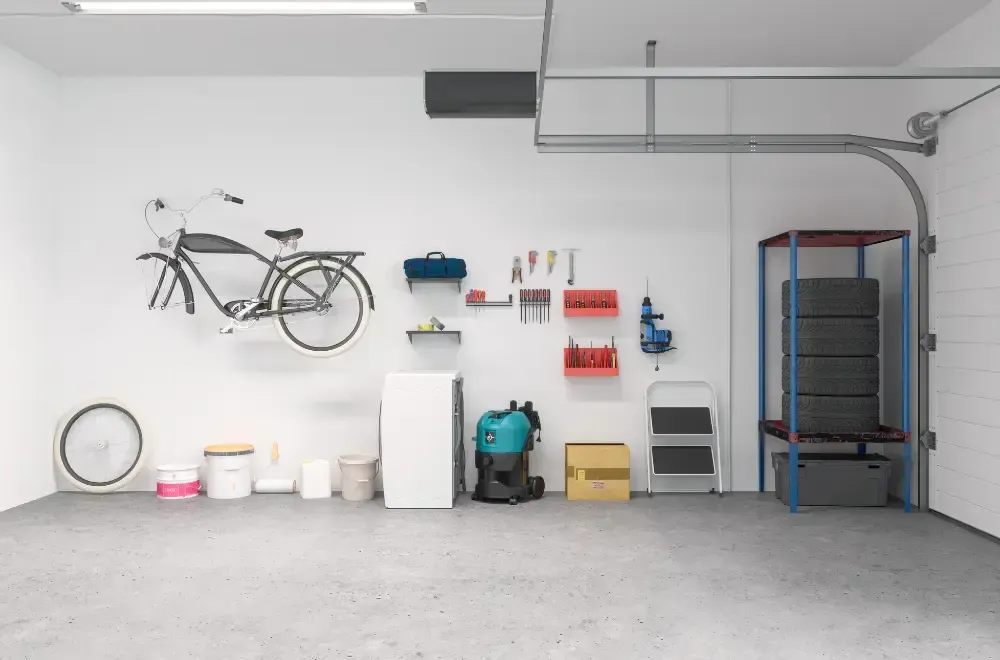 garaż płytki porządek