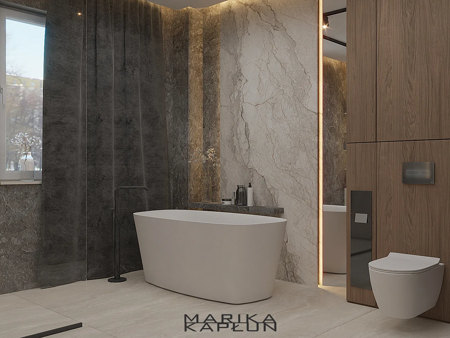 nowoczesna łazienka premium z wanną wolnostojącą