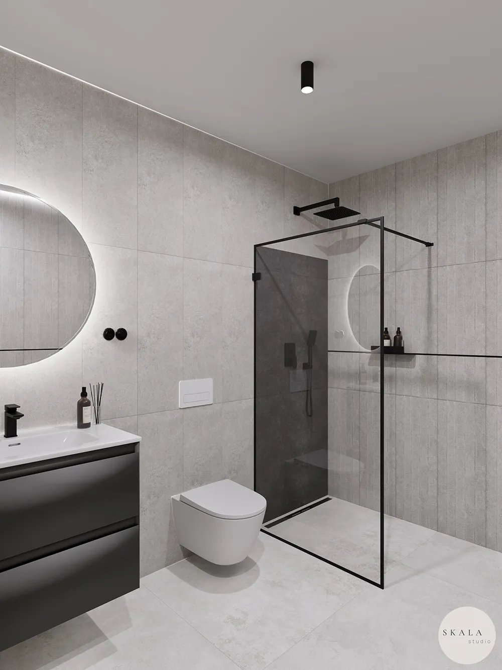 Mała łazienka dla mężczyzny w minimalistycznym stylu