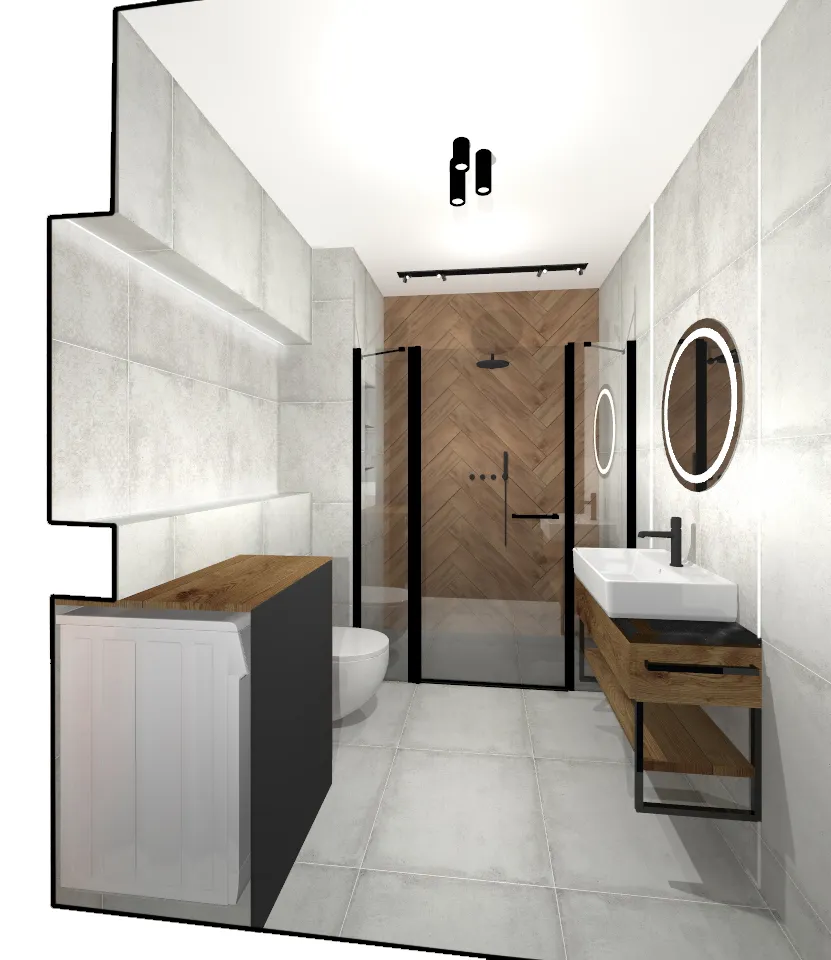 zamaskowana pralka w łazience