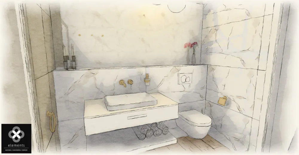 elegancka strefa umywalkowa