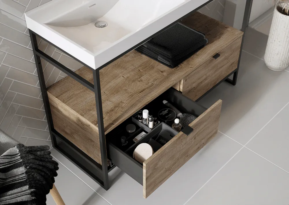 Umywalka nablatowa oraz pojemna szafka