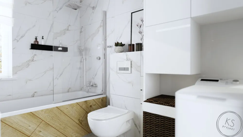 ekonomiczny układ łazienki