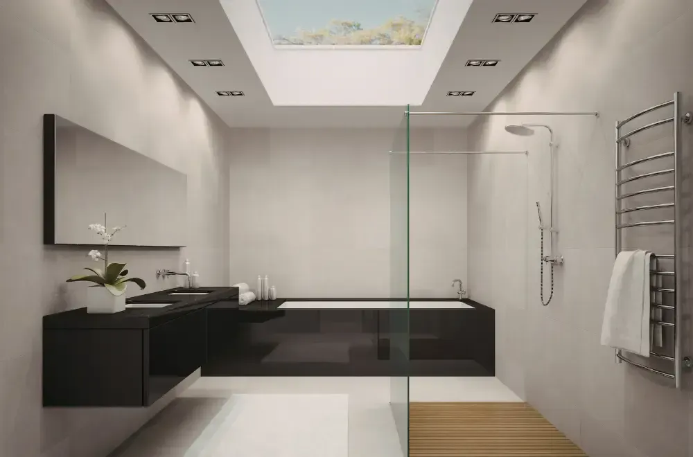 wanna zabudowana duzymi plytkami