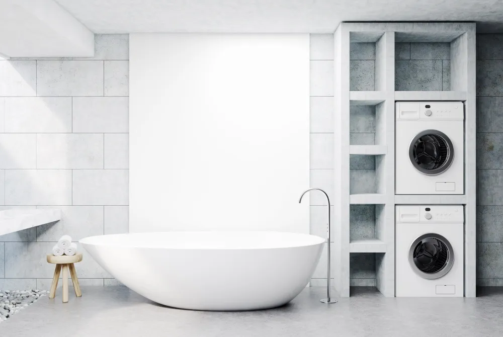 pralka i suszarka w łazience
