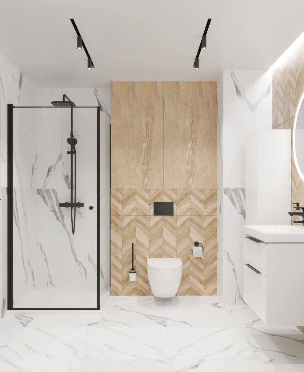 aranżacja czarna łazienka VIGOUR