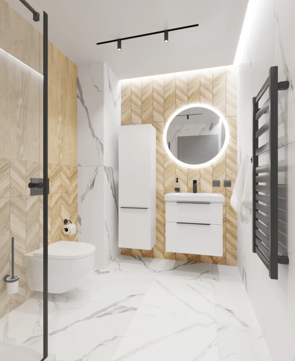 aranżacja czarna łazienka VIGOUR