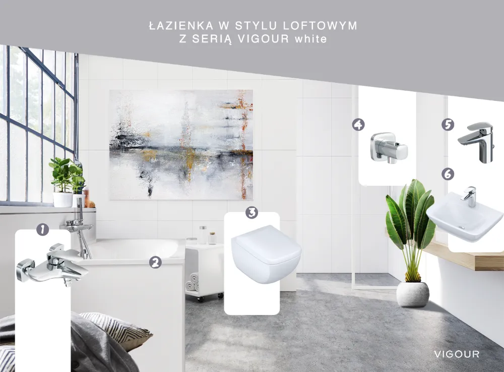 nowoczesna łazienka w stylu loftowym