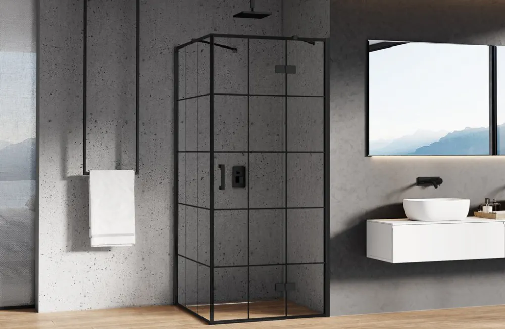 modna czerń w łazience 