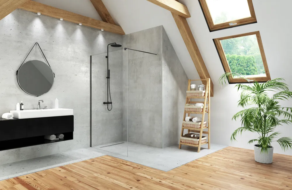 modna czerń w łazience 