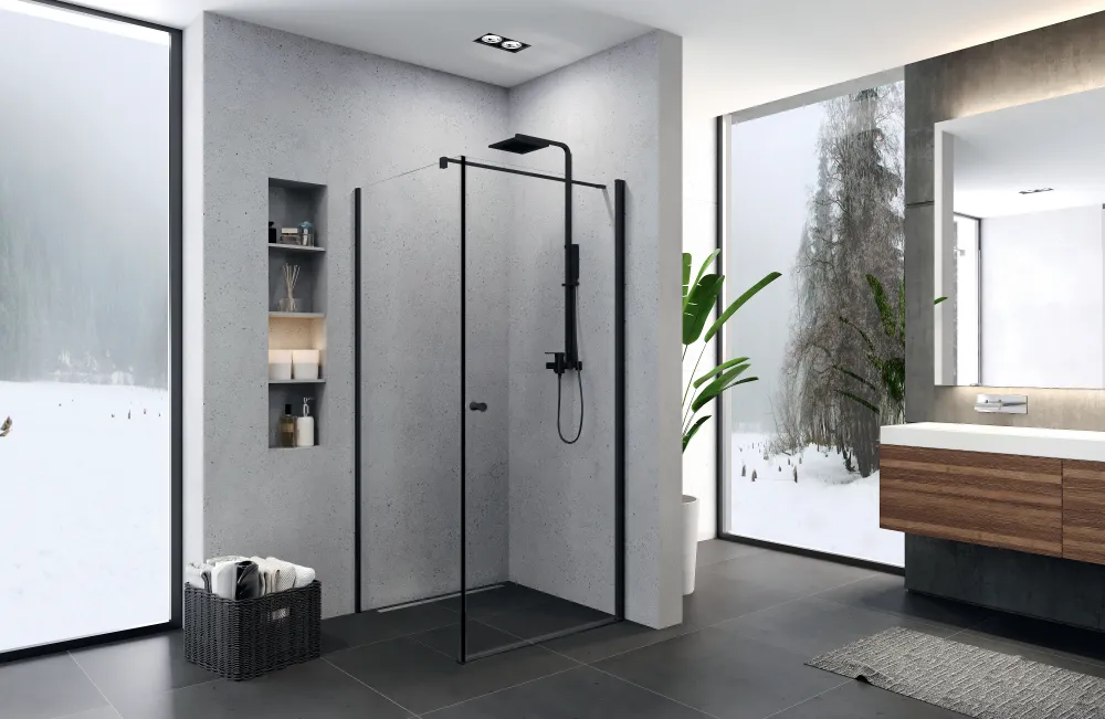 modna czerń w łazience 