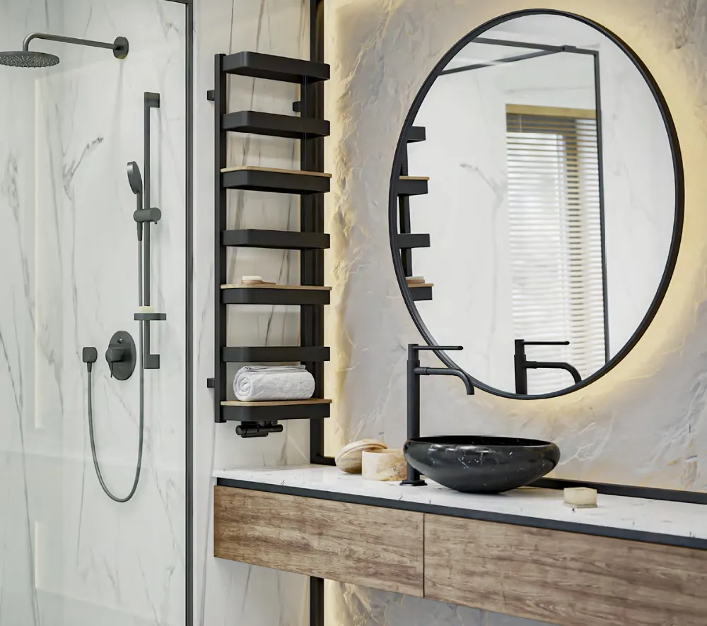 grzejnik dekoracyjny drabinkowy w łazience