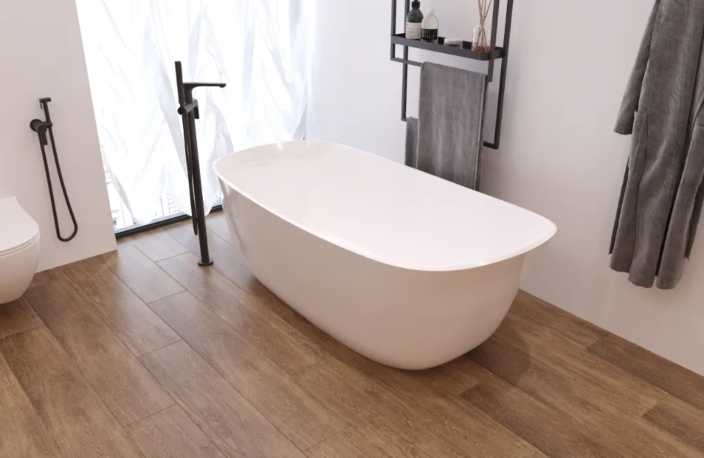 Płytki do łazienki imitujące drewno