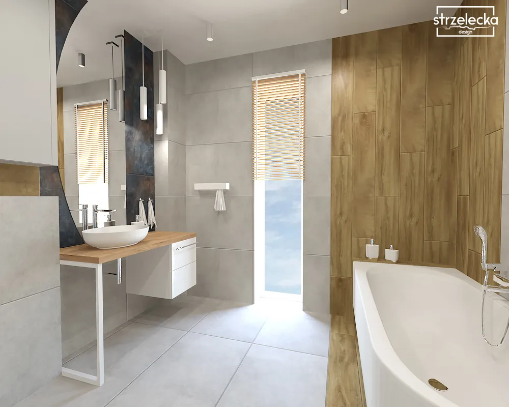 Wanna w minimalistycznej łazience