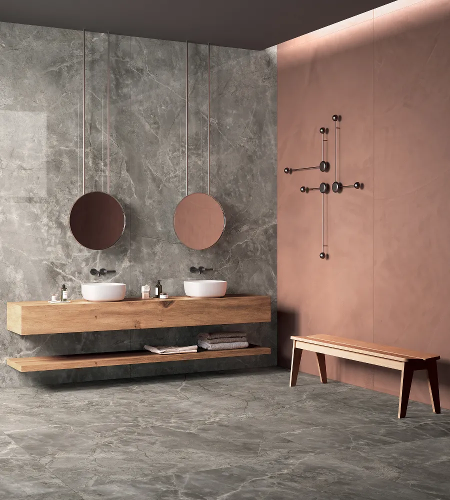 Łazienka z lustrami w stylu Terra Nova