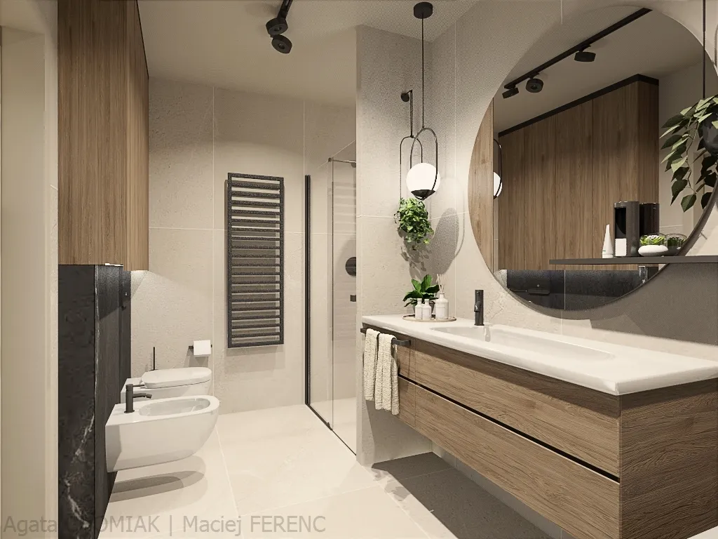 ciepłe brązy w łazience