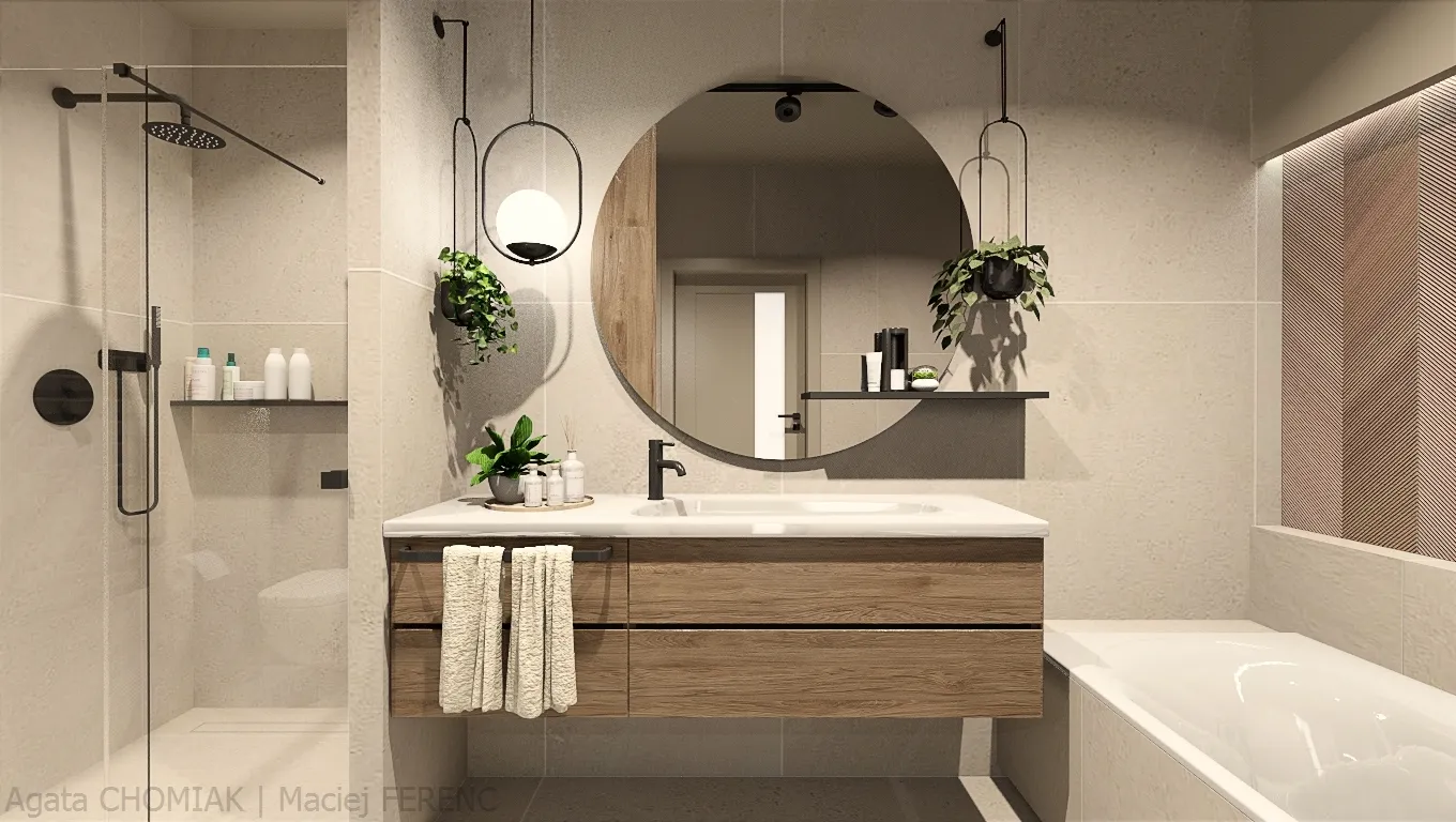 ciepłe brązy łazienka