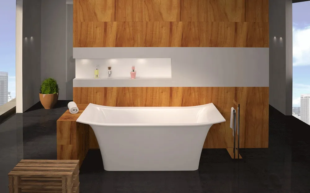 nowoczesna wanna o nietypowym kształcie