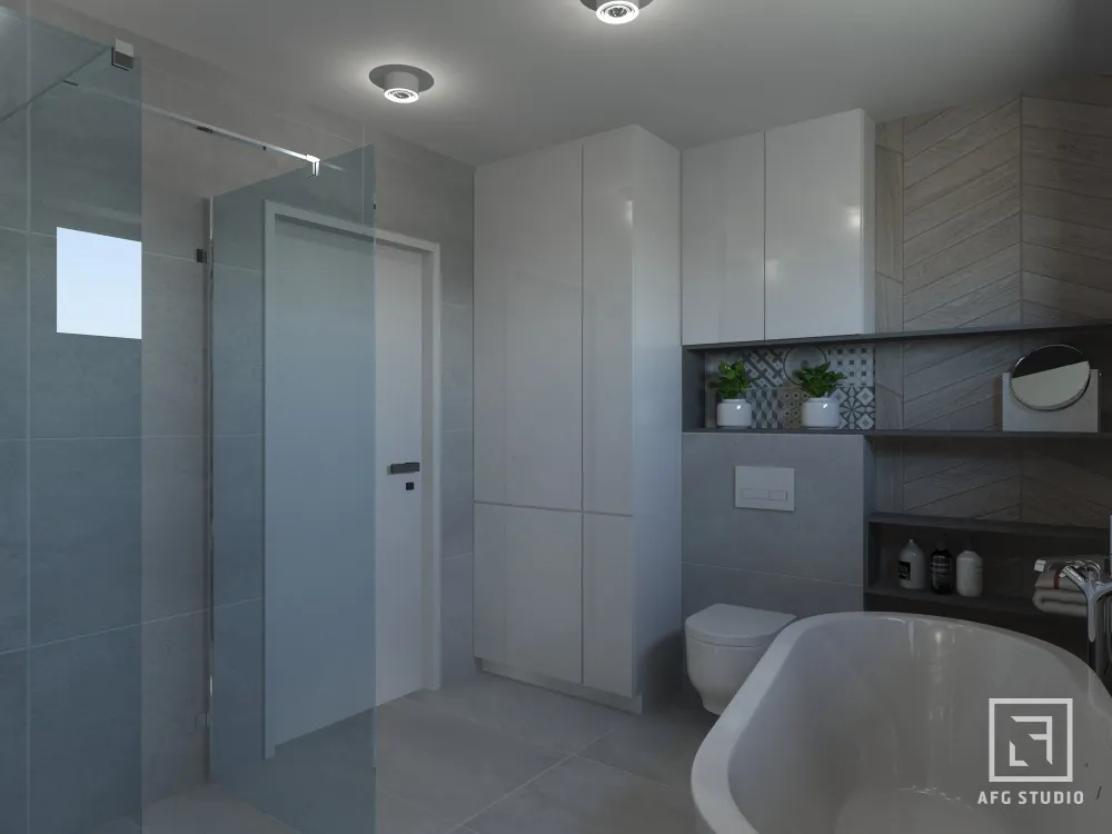 łazienka w szarościach