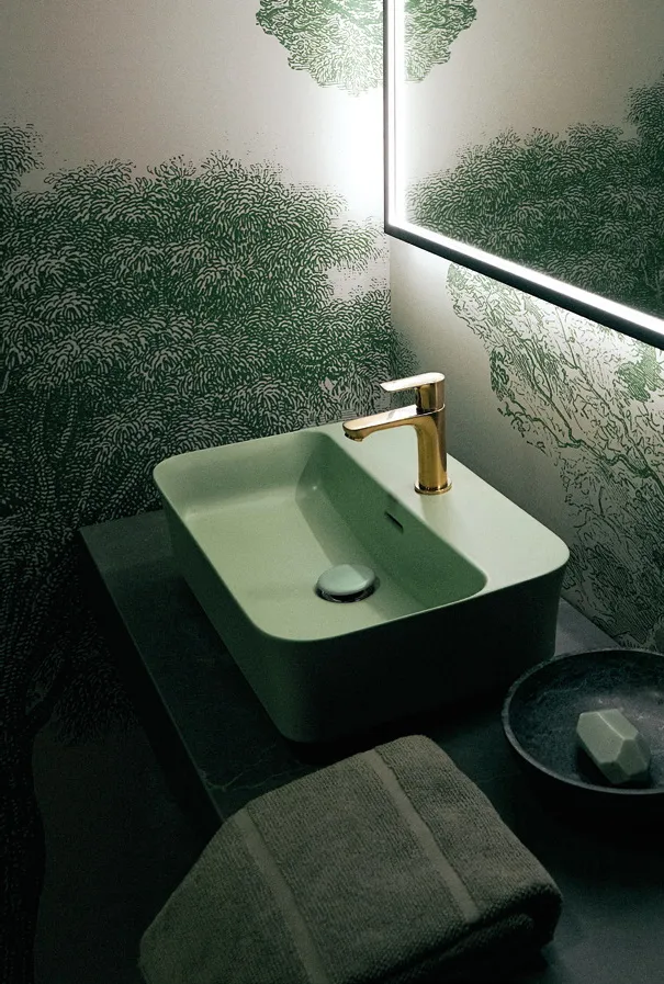 Oryginalna, zielona umywalka
