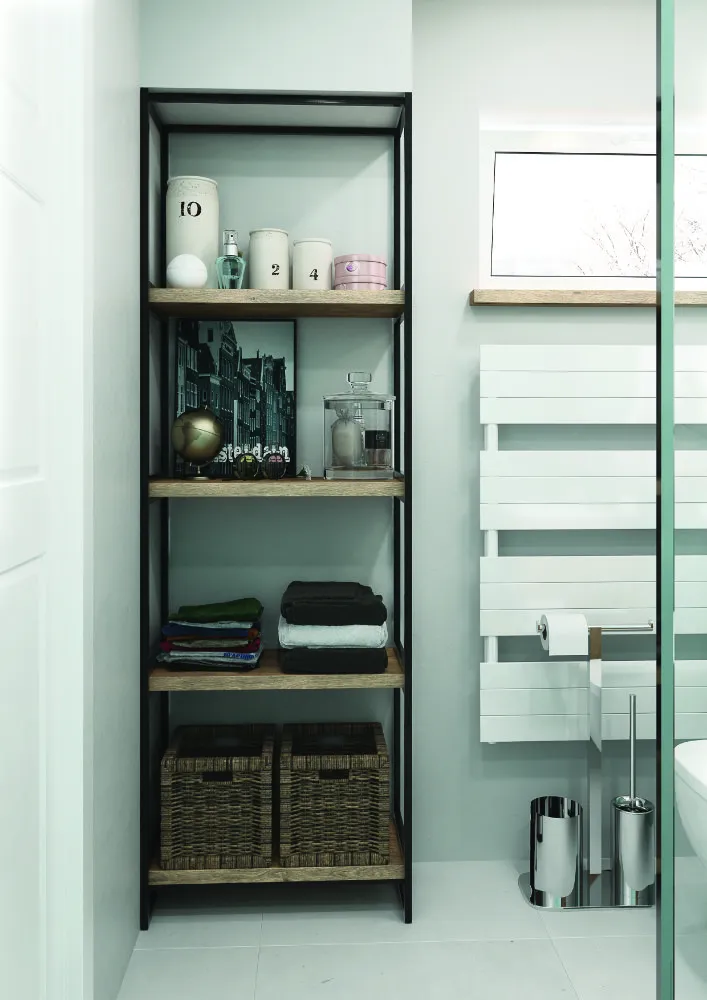 Biel i zieleń do małej łazienki