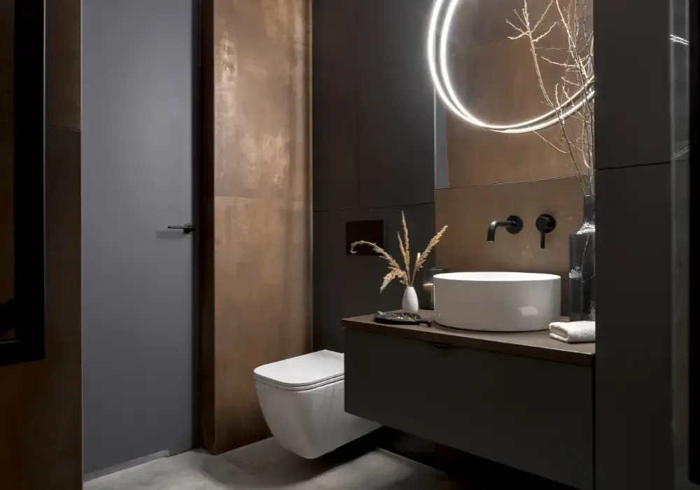 oświetlenie w ciemnej łazience