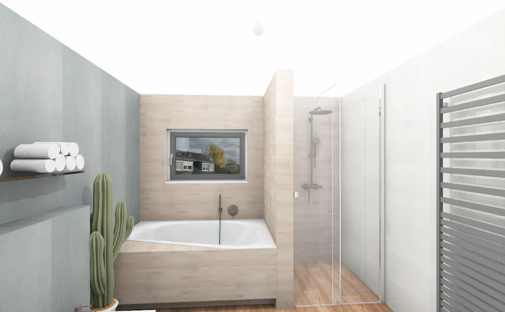 wanna i prysznic w łazience