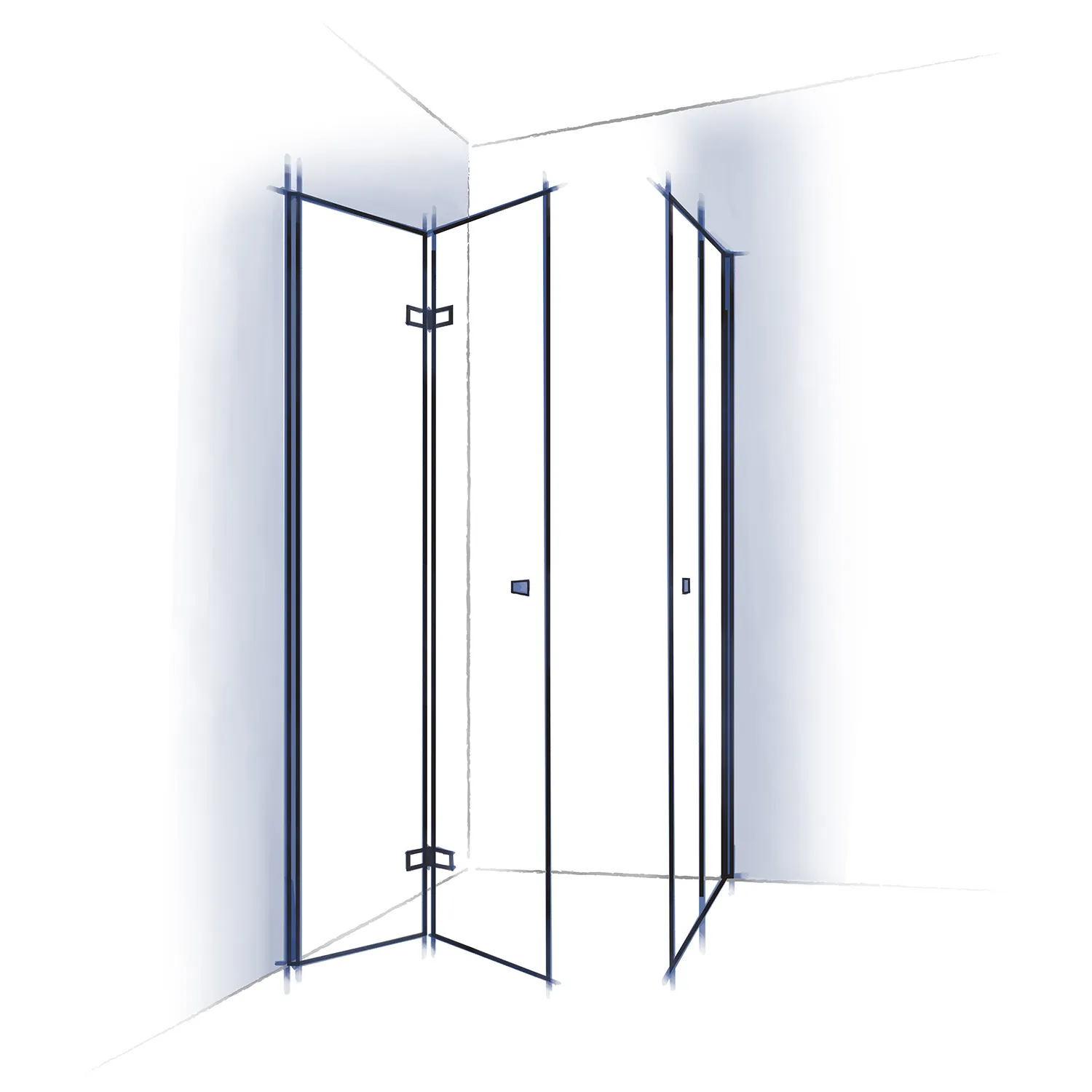 kabina ze składanymi ściankami